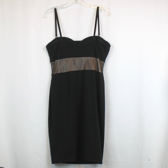 Kardashian Kollection Black Gold Tube Top Body Fitting Pencil Dress - Picture 2 of 12